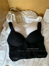 白色小吊带背心女美背内搭带胸垫一体内衣可外穿黑色上衣，女装背心吊带，梦白服饰厂