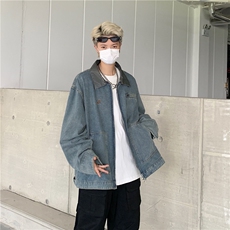 牛仔外套男士韩版潮流宽松百搭痞子帅气2025春季ins夹克W6226-P72，男装工装外套，星座412-2
