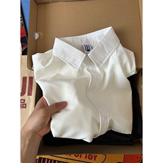 薄款冰丝短袖衬衫男简约纯色垂感休闲痞帅衬衣CS288-P20，男装T恤，星座301C-5