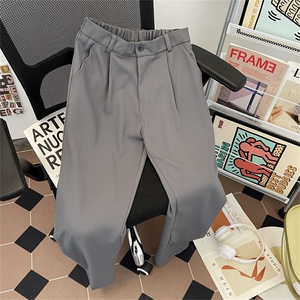 K325-P36 CeTky美式高街cleanfit廓形西裤黑色薄休闲裤男女图片
