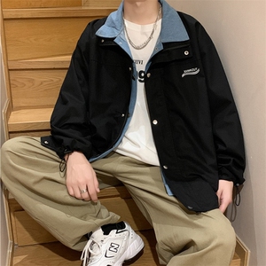 假两件外套男韩版潮流春秋日系百搭痞帅港风潮牌上衣夹克JK08848