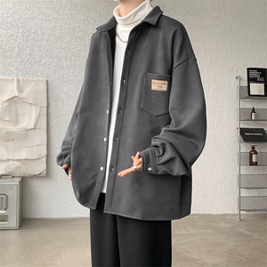 8XL-M秋冬款加绒加厚衬衫男做旧脏脏保暖外套大码衬衣CS29002P65图片