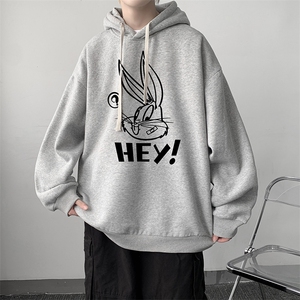 WY2179-P35 加绒款-P40 纯棉连帽卫衣男大码运动帽衫宽松薄外套男图片