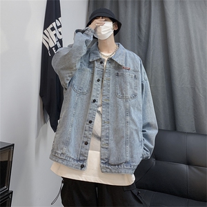 美式复古牛仔外套男春高街潮牌ins褂子hiphop工装夹克JK867-P68图片