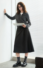 2025年秋季中长款百搭时尚百搭通勤简约休闲半身裙，女装半身裙，湘姗