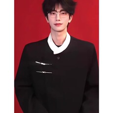 新中式西装外套男年轻人风中山装西服穿搭夹克W1045网络图，男装夹克，星座1116A（原606A-3）