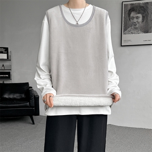 8XL-M德绒羊羔绒背心男加绒加厚保暖内搭坎肩马甲打底衫BR001P30图片