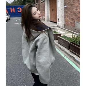 抖音得物高品质二开 25秋冬美式重磅宽松结构双面连帽卫衣外套W68图片