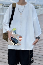 Q11152-P30春夏季七分袖t恤男大码五分袖男短袖中袖，男装T恤，电商A040