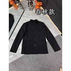秋冬纯黑唐装男士扣子款赵山河同款中山装外套修身高档中山夹克，男装夹克，星座506A