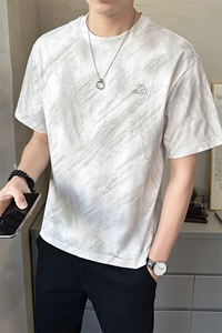 夏季短袖T恤男2025新款潮牌色块渲染半袖体恤圆领B317/8062/P55图片