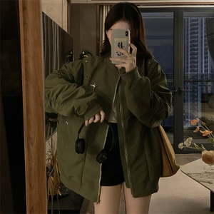 复古街头飞行员夹克棒球服男女潮牌宽松小众百搭休闲工装C648-88图片