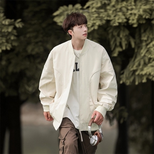 新款港风外景个性棒球服宽松二开夹克男DSA157B-J218-P80图片