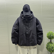 2025新标90白鸭绒短款连帽加厚时尚男羽绒服外套303-P320，男装羽绒服，钱塘708(原3018)