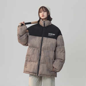 拼接棉衣棉服女面包服中性风迷彩印花立领棉袄宽松外套 1613C-P70图片