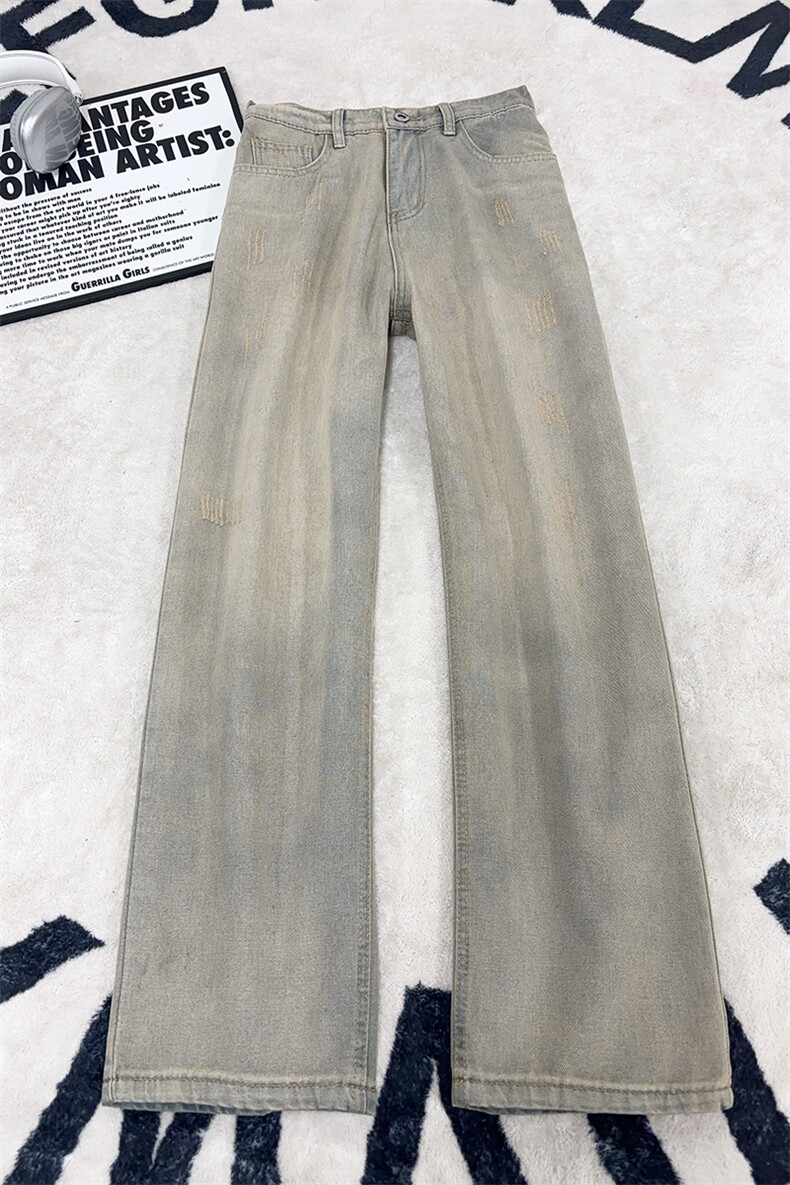 B221美式ins高街暗黑百搭宽松直筒牛仔裤LK25599-特P38控68,男装牛仔裤,电商B221