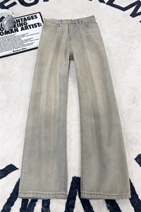 B221 美式ins高街暗黑百搭宽松直筒牛仔裤LK25599-特P38控68图片