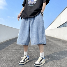 七分裤男韩版潮流高街2026夏季新款ins宽松百搭短裤RK133-P34，男装牛仔裤，星座412-2