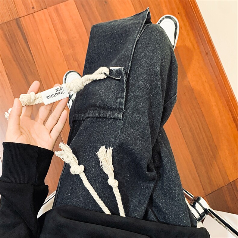 多口袋高街工装牛仔裤潮牌复古裤子设计感vibe休闲裤N7001-P50,男装牛仔裤,星座308B-1