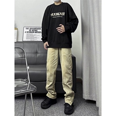 B221美式ins高街小众加绒牛仔裤LK22042-P60控78加绒P75控98，男装牛仔裤，电商B221