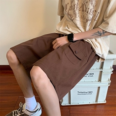 复古工装短裤男夏季薄款宽松休闲中裤百搭潮牌阔腿五分裤，男装牛仔裤，星座410-6（原星座1304-1）