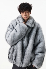 “雪暖冬”双面穿重磅加厚狐狸毛座山雕棉服夹克外套，男装夹克，星座903-1