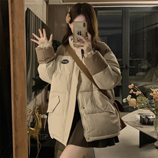 C859-P120撞色加厚立领面包服女冬新款学生宽松拼接棉衣棉服外套，男装棉衣，星座911-2(原星座613-2）