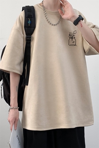 麂皮绒短袖t恤男大码半袖男 JD82430-P25图片