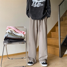 8XL-M特大码休闲裤男生简约休闲日系宽松直通长裤胖子男K933P40，男装休闲裤，电商D206-1