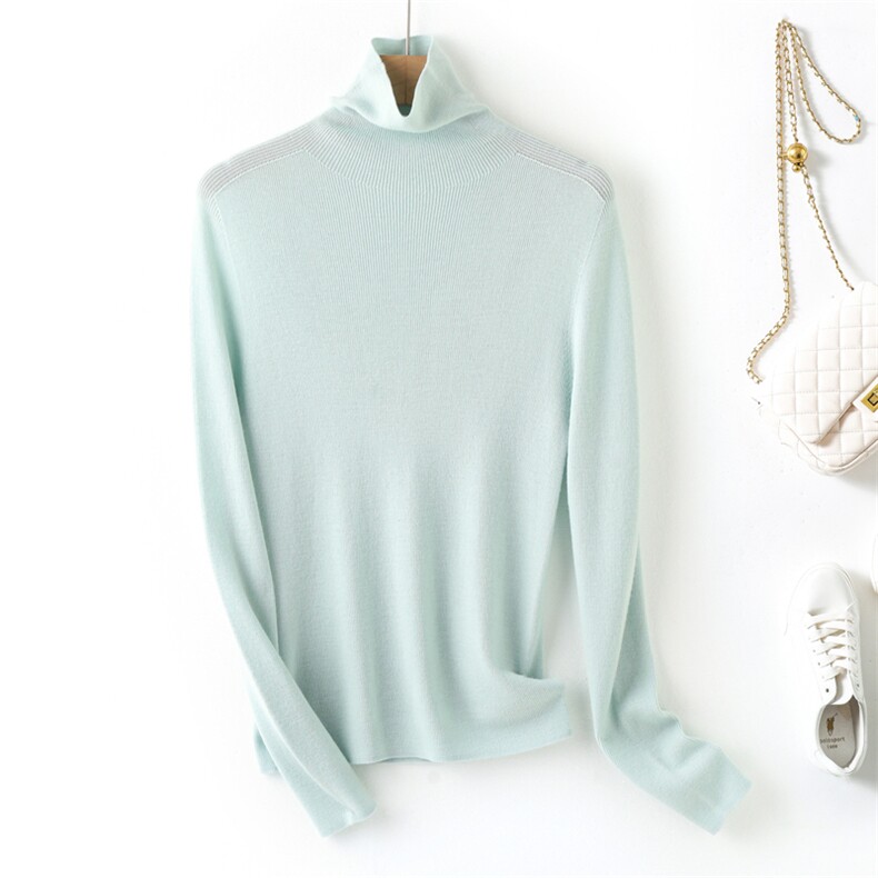2025百搭时尚简约羊毛堆堆领针织衫，女装针织衫/毛衣，昭美纯山羊绒