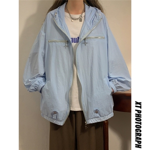 1中性风黄灯四角星金属点缀防晒衣女潮牌防晒服男FS77003P65控88图片