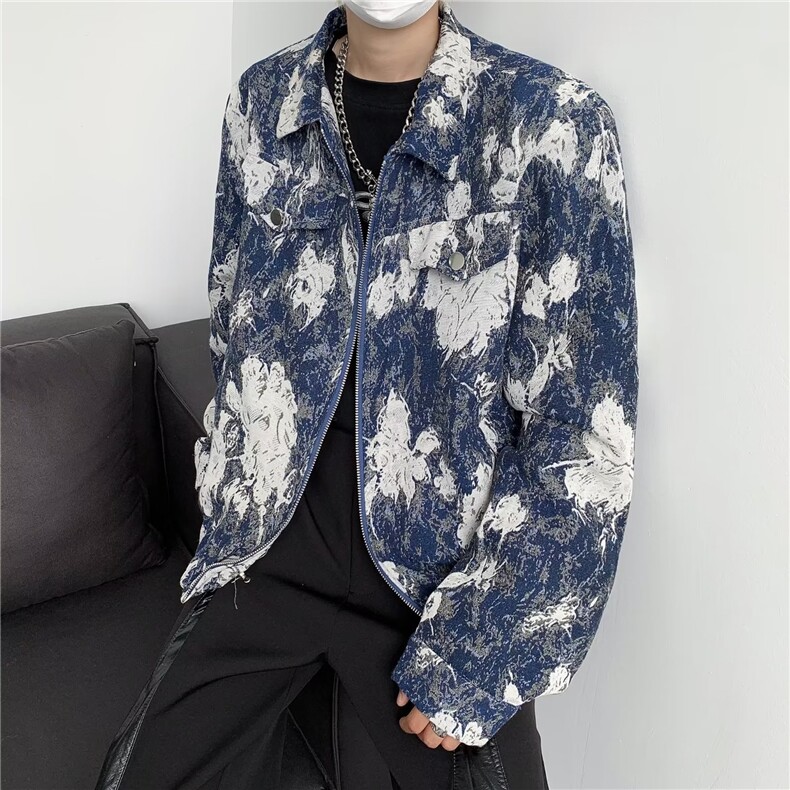 休闲男秋季宽松机车美式夹克街头立领飞行员外套潮,男装夹克,星座716-4