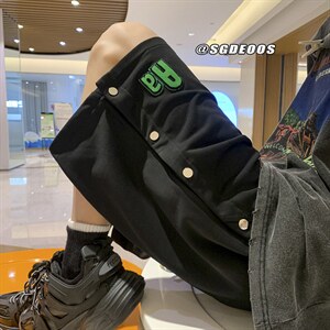 夏季新款排扣短裤潮牌宽松休闲裤运动裤313A-1-KK285-P45控价58图片