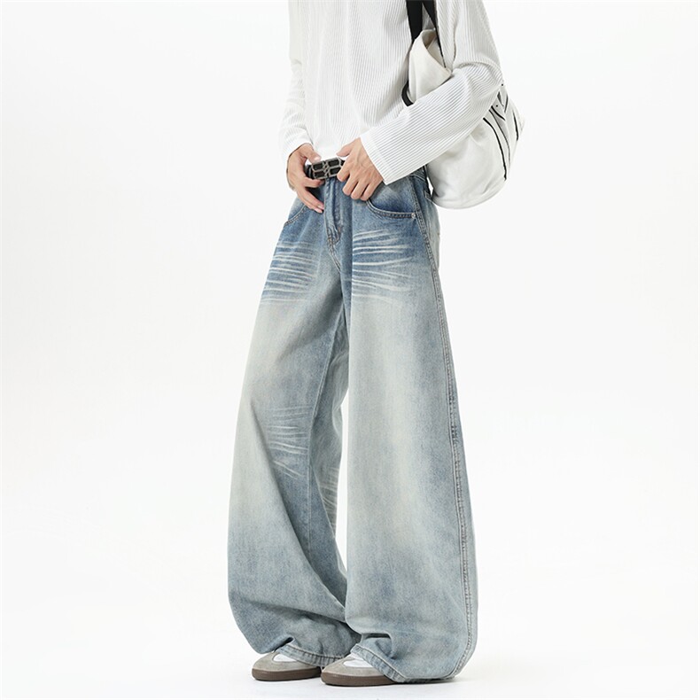 【现货】XZ1218BK7094特价P50美式水洗立体猫须宽松牛仔裤，男装牛仔裤，星座1218（原611-3）