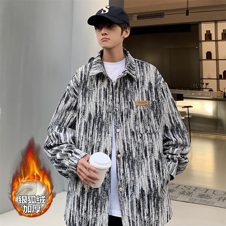 特批P63无差价冬季银狐绒加厚棉服男百搭小香风外套J683J加绒,男装棉衣,电商A001