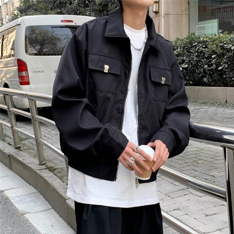 F556P58秋冬男装夹克休闲男生外套棕色潮牌,男装夹克,星座512-6
