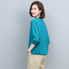 2022春新款时尚宽松刺绣卫衣女韩版百搭显瘦长袖上衣，女装卫衣/绒衫，悦见她