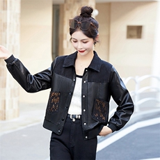 高级感皮衣外套女短款春秋新款小个子时尚港风气质机车皮夹克上衣，女装皮衣，臻衣坊