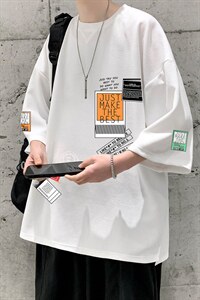 Q11121-P30 春夏季七分袖t恤男大码五分袖男短袖中袖   大皂风图片