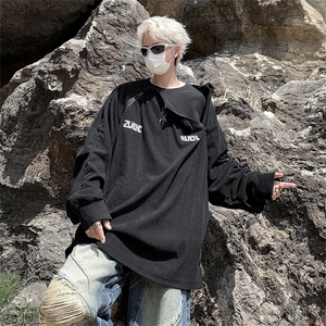 双拉链高街hiphop卫衣男潮设计感宽松痞帅美式休闲外套WY710-p52,冬季女孩怎么穿搭图片图片
