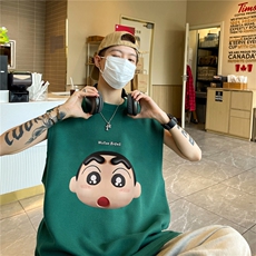 华夫格背心直播高品质重磅220克3D头印花HB7119-P25控38，男装背心/马甲，星座508（原C305）