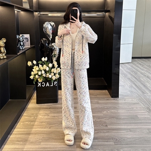 慵懒宽松开衫卫衣长裤少女减龄两件套图片