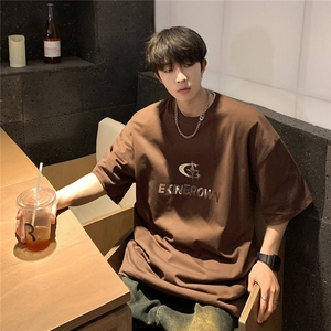 银色立体四芒星印花短袖T恤男DT77776P23块特价控45：供抖音视频图片