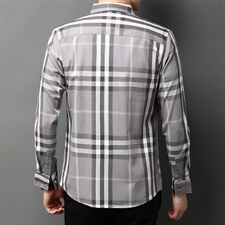 QLM55219男士2023秋季新款长袖衬衣青年修身尖领衬衫休闲P58，男装衬衫，电商B360