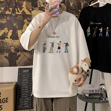 Q11043-P30春夏季七分袖t恤男大码五分袖男短袖中袖，男装T恤，电商A040