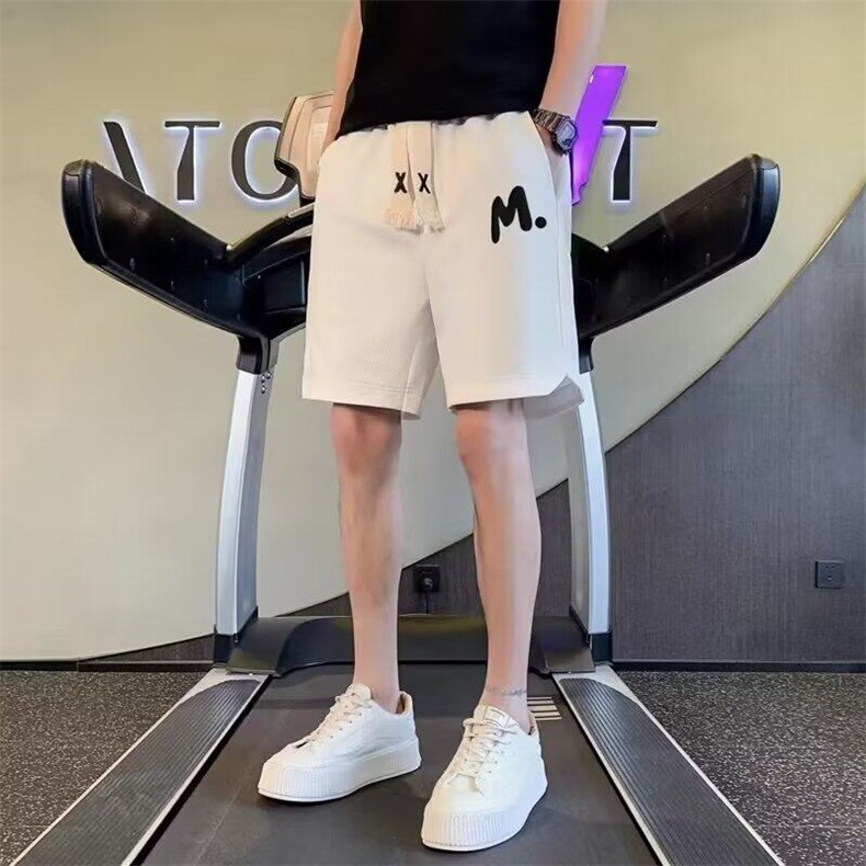 休闲短裤夏季薄款潮牌纯色简约高级宽松直筒运动五分沙滩裤男外穿,男装牛仔裤,星座506A