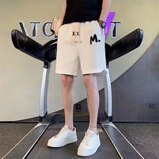 休闲短裤夏季薄款潮牌纯色简约高级宽松直筒运动五分沙滩裤男外穿，男装牛仔裤，星座506A