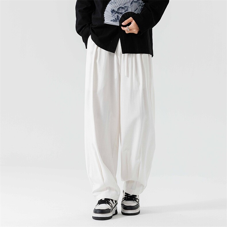 原宿风现货秋季新款无影墙日系棉麻休闲松紧长裤男ZK63-P60控88,男装休闲裤,电商A021