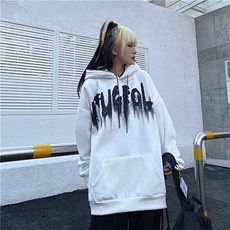 潮牌嘻哈街头设计感前后字母印花宽松百搭加绒连帽卫衣E717-65，男装卫衣，星座911-2(原星座613-2）