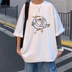 Q11142-P30 春夏季七分袖t恤男大码五分袖男短袖中袖图片